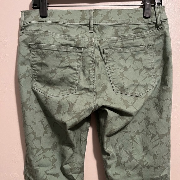 Gap Green Patterned Skinny Pants with Zipper Detailing - Picture 8 of 13